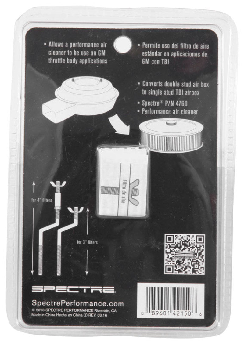 Spectre GM TBI Air Cleaner S-Stud Mounting Hardware (5in. Offset)-thumbmail-6