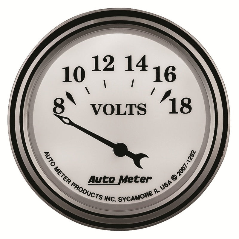 AutoMeter Gauge Voltmeter 2-1/16in. 18V Elec Old Tyme White II-thumbmail-4