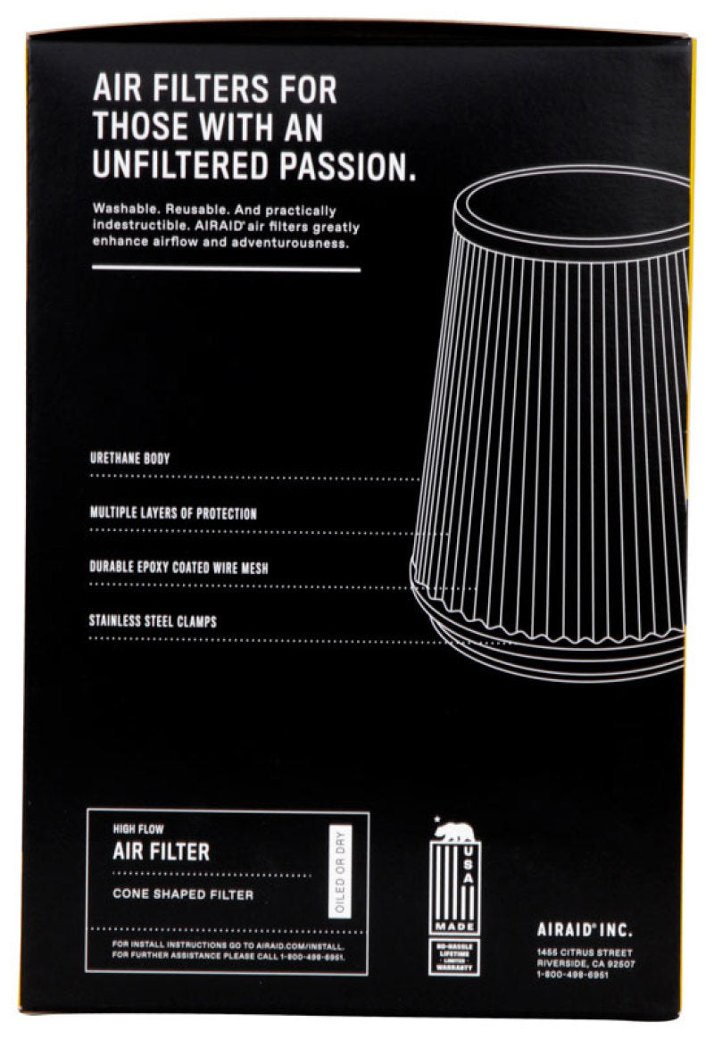 Airaid Universal Air Filter - Cone 4in Flange x 6in Base x 4-5/8in Top x 7in Height - Synthamax-thumbmail-7