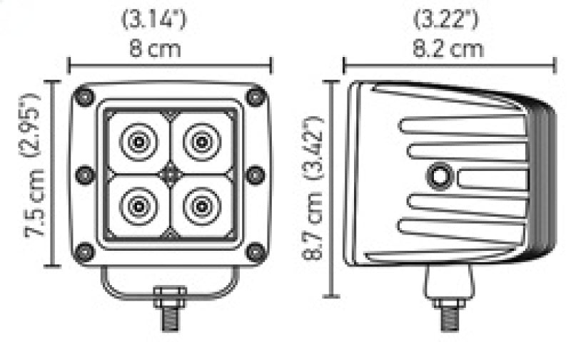 Hella HVF Cube 4 LED Off Road Kit - 3.1in 2X12W-thumbmail-10