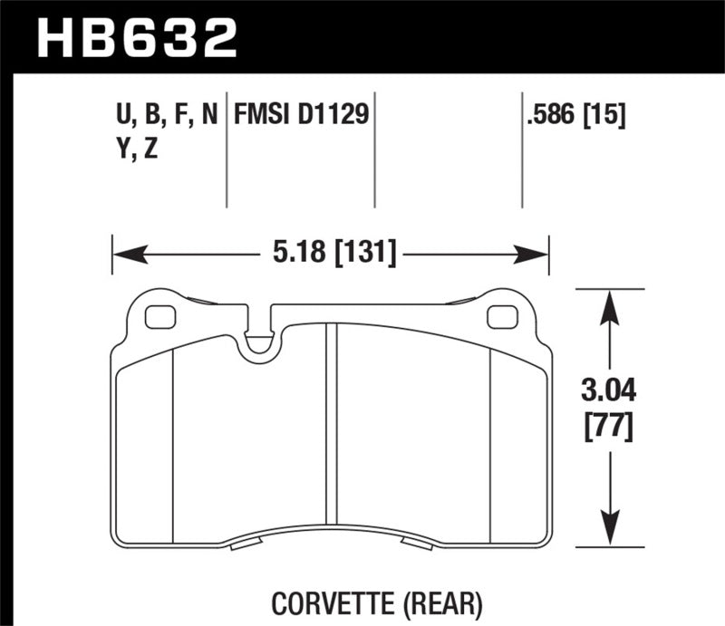 Hawk 14-15 Chevrolet Camaro 7.0L Z28 (Incl.Pad Wear Sensor) Rear ER-1 Brake Pads-thumbmail-1