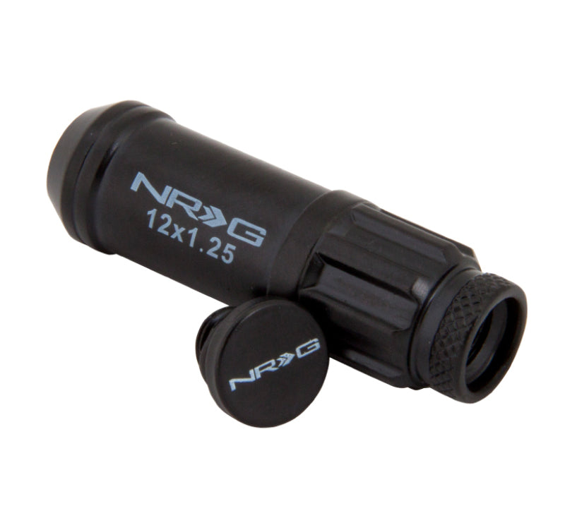 NRG 700 Series M12 X 1.25 Steel Lug Nut w/Dust Cap Cover Set 21 Pc w/Locks & Lock Socket - Black-thumbmail-5