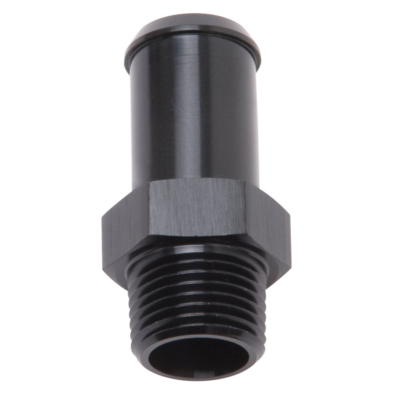 Edelbrock Hose End Straight 3/8In NPT to 5/8In Barb Black Anodize-thumbmail-1