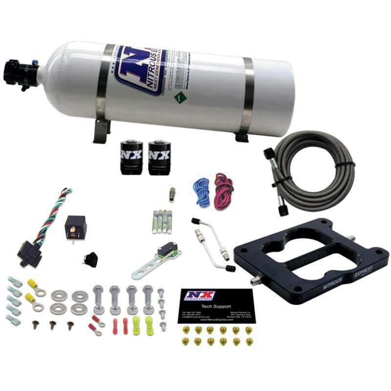 Nitrous Express Q-Jet/Holley Spread Bore Nitrous Kit (50-300HP) w/15lb Bottle-thumbmail-1