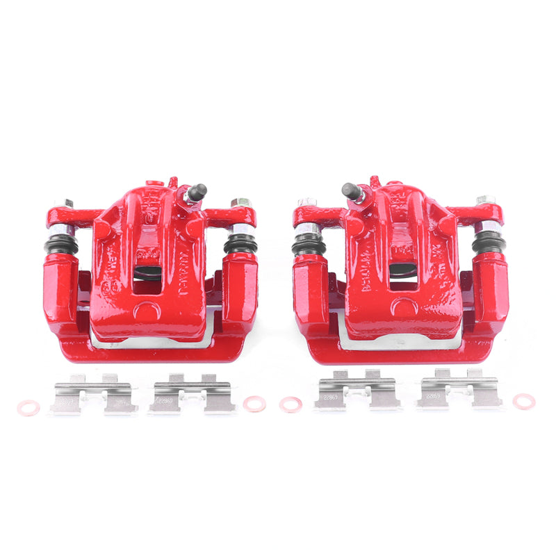 Power Stop 05-09 Hyundai Tucson Rear Red Calipers w/Brackets - Pair-thumbmail-2