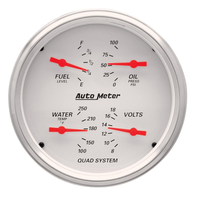 AutoMeter Gauge Kit 2 Pc. Quad & Speedometer 5in. Arctic White-thumbmail-2