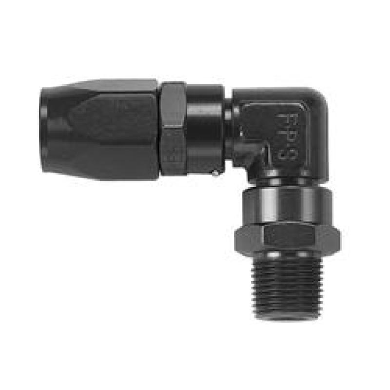 Fragola -8AN x 90 Degree x 9/16-18 (6) Hose End - Black-thumbmail-1