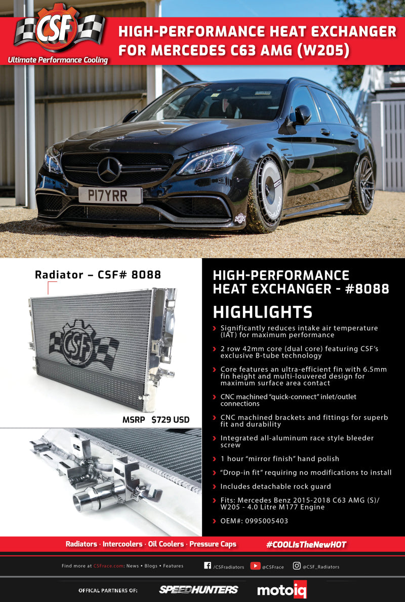 CSF 2015+ Mercedes Benz C63 AMG (W205) Front Mount Heat Exchanger w/Rock Guard-thumbmail-8