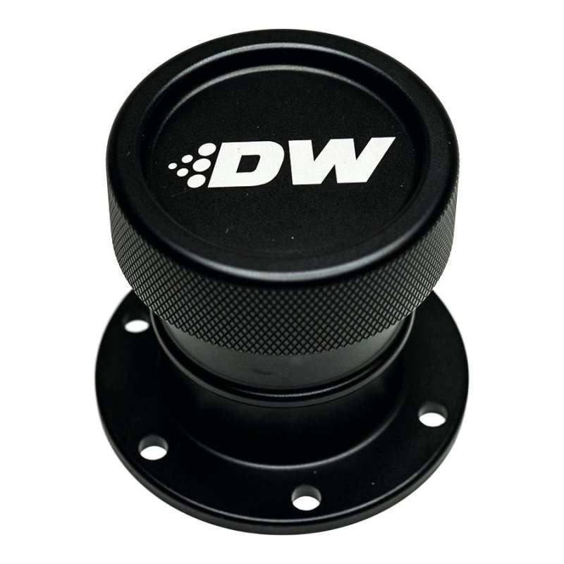 DeatschWerks Straight Filler Neck w/Cap - Matte Black-thumbmail-3