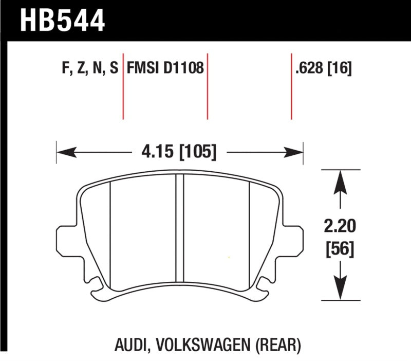 Hawk Audi A3 / A4 / A6 Quattro Performance Ceramic Rear Brake Pads-thumbmail-5
