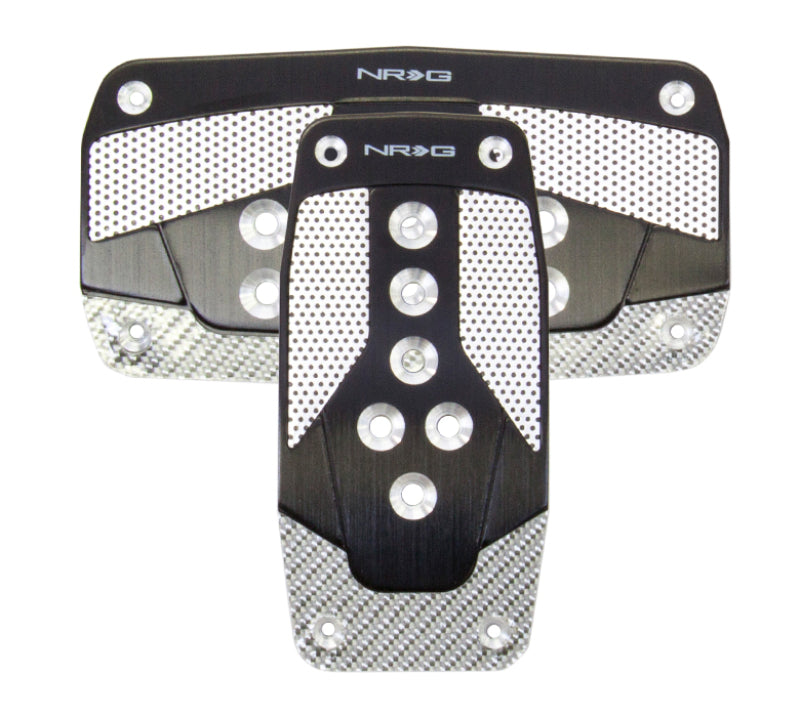 NRG Aluminum Sport Pedal A/T - Black w/Silver Carbon-thumbmail-1