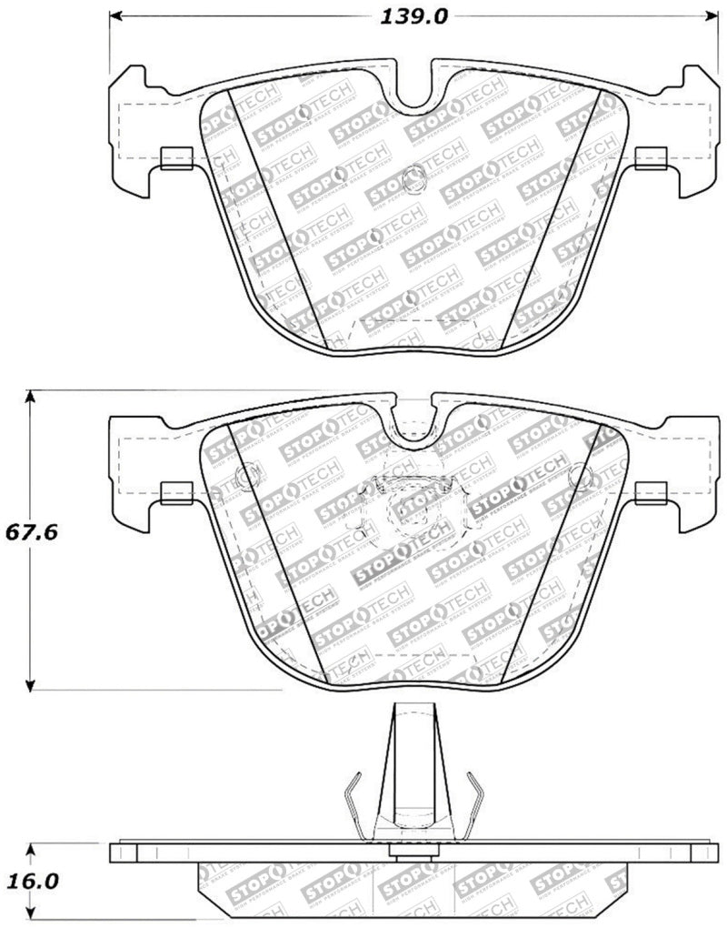 StopTech Street Touring 06-09 BMW M5 E60 / 07-09 M6 E63/E63 Rear Brake Pads-thumbmail-3