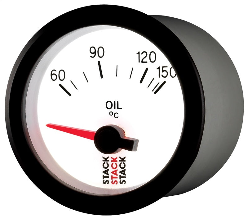 Autometer Stack 52mm 60-150 Deg C M10 Male Electric Oil Temp Gauge - White-thumbmail-3