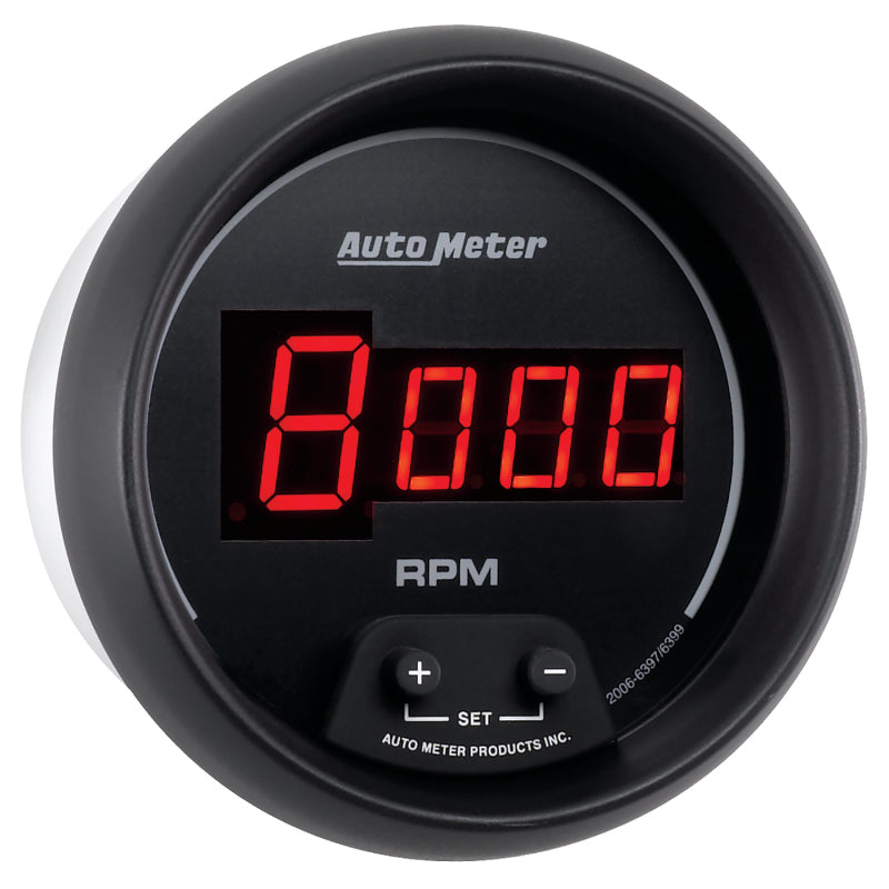 AutoMeter Gauge Tach 3-3/8in. 10K RPM In-Dash Digital Black Dial W/ Red Led-thumbmail-2