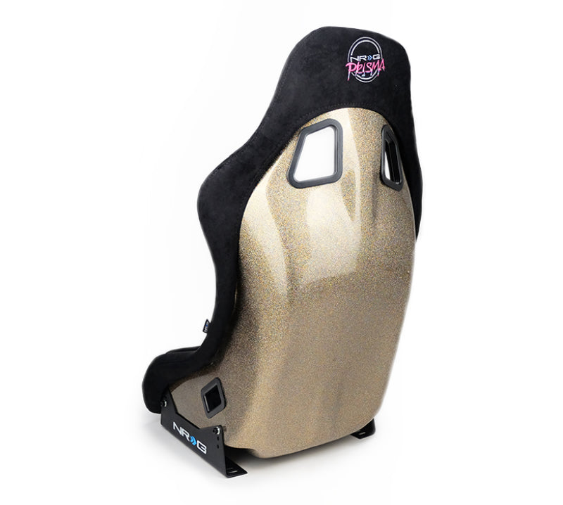 NRG FRP Bucket Seat ULTRA Edition - Medium (Black Alcantara/Gold Glitter Back)-thumbmail-4