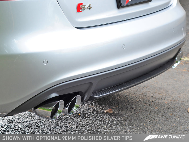 AWE Tuning Audi B8 / B8.5 S4 3.0T Track Edition Exhaust - Chrome Silver Tips (90mm)-thumbmail-6