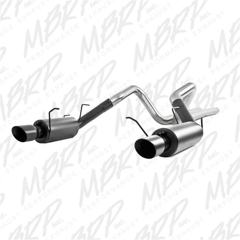 MBRP 11-14 Ford Mustang GT 5.0L 3in Cat Back Dual Split Rear Street Version 4in Tips - Black-thumbmail-2