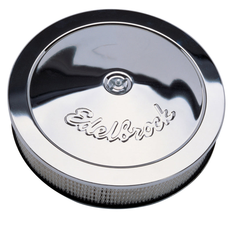 Edelbrock Air Cleaner Pro-Flo Series Round Steel Top Paper Element 14In Dia X 3 313In Chrome-thumbmail-3
