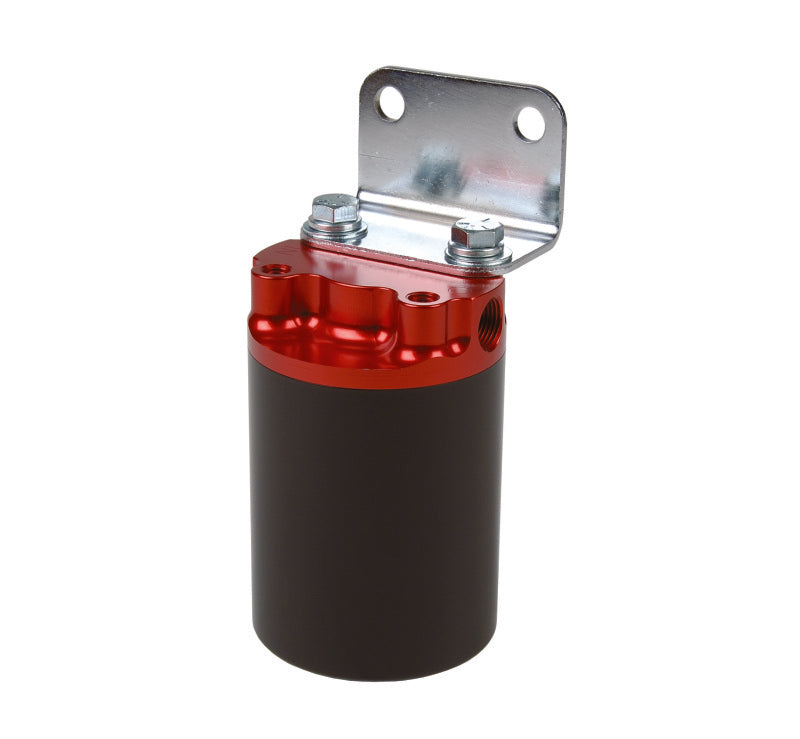 Aeromotive SS Series Billet Canister Style Fuel Filter Anodized Black/Red - 10 Micron Fabric Element-thumbmail-4