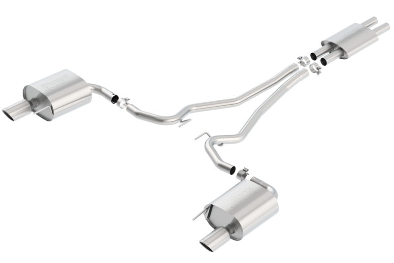Borla Cat Back 15-17 Ford Mustang 3.7L V6 MT/AT 2.25in Pipe 4in Single Round Rolled Tips-thumbmail-2