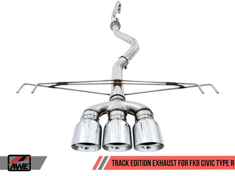 AWE Tuning 2017+ Honda Civic Type R Track Edition Exhaust w/Front Pipe & Triple Chrome Silver Tips-thumbmail-5