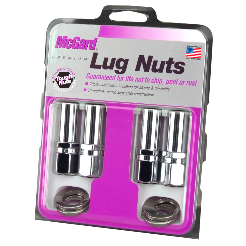 McGard Hex Lug Nut (Drag Racing X-Long Shank) 1/2-20 / 13/16 Hex / 2.475in. Length (4-Pack) - Chrome-thumbmail-6