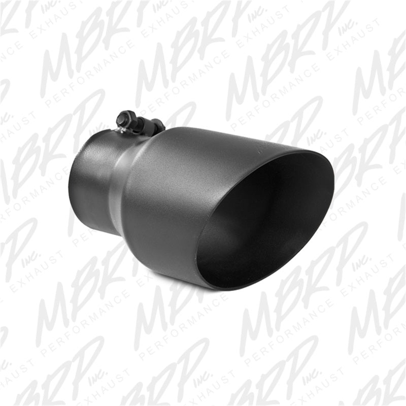 MBRP Universal Tip 4.5in OD 3in Inlet 8in Length Dual Walled Angled Exhaust Tip - Black-thumbmail-2