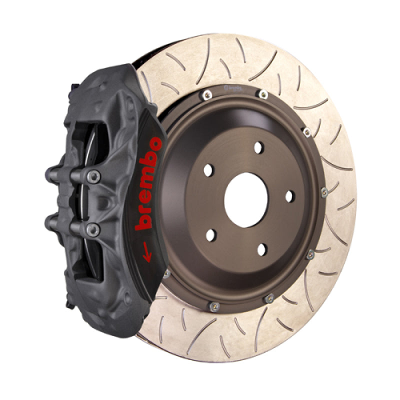 Brembo 12-16 Porsche Boxster (Excl PCCB) PISTA Front BBK 355x35x53a T3 2pc Rotor Slotted - Clear HA-thumbmail-1
