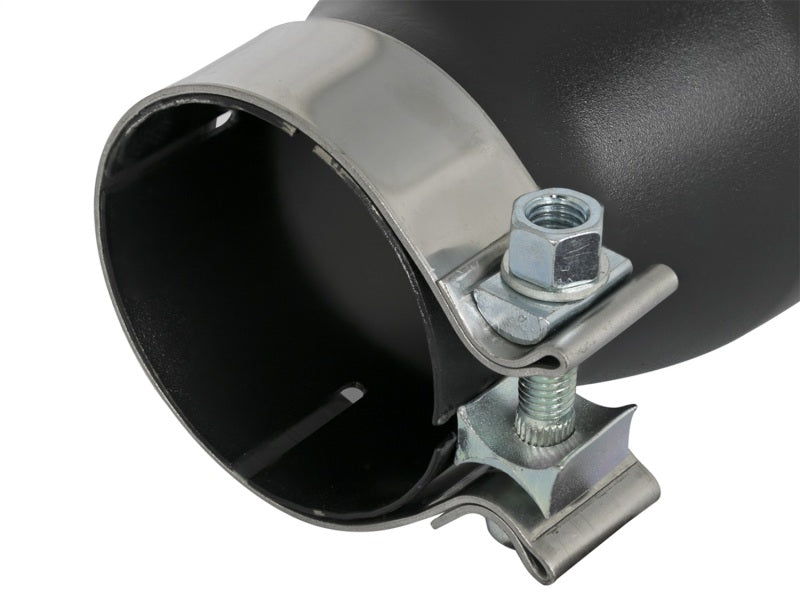 aFe MACH Force-Xp 409 SS Exhaust Tip Black (Left Side) 3in In x 4-1/2in Out x 9in L Clamp-On-thumbmail-3