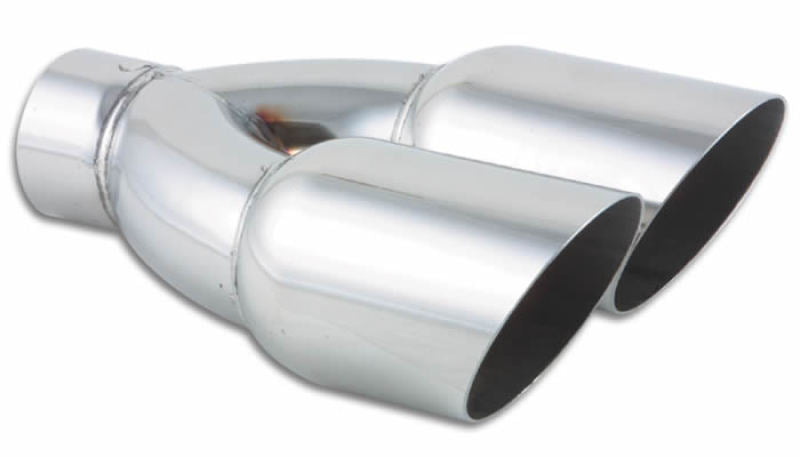 Vibrant Dual 3.5in Round SS Exhaust Tip (Single Wall Angle Cut)-thumbmail-2