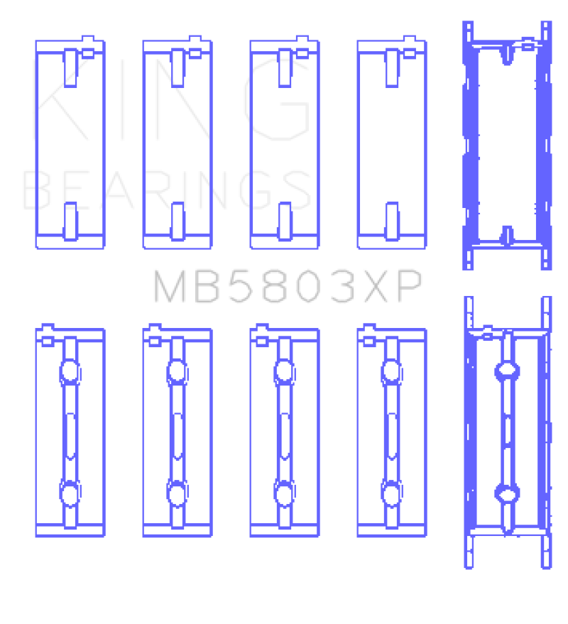 King BMW S65B40A Crankshaft Tri-Metal Race Main Bearings Set of 5-thumbmail-2