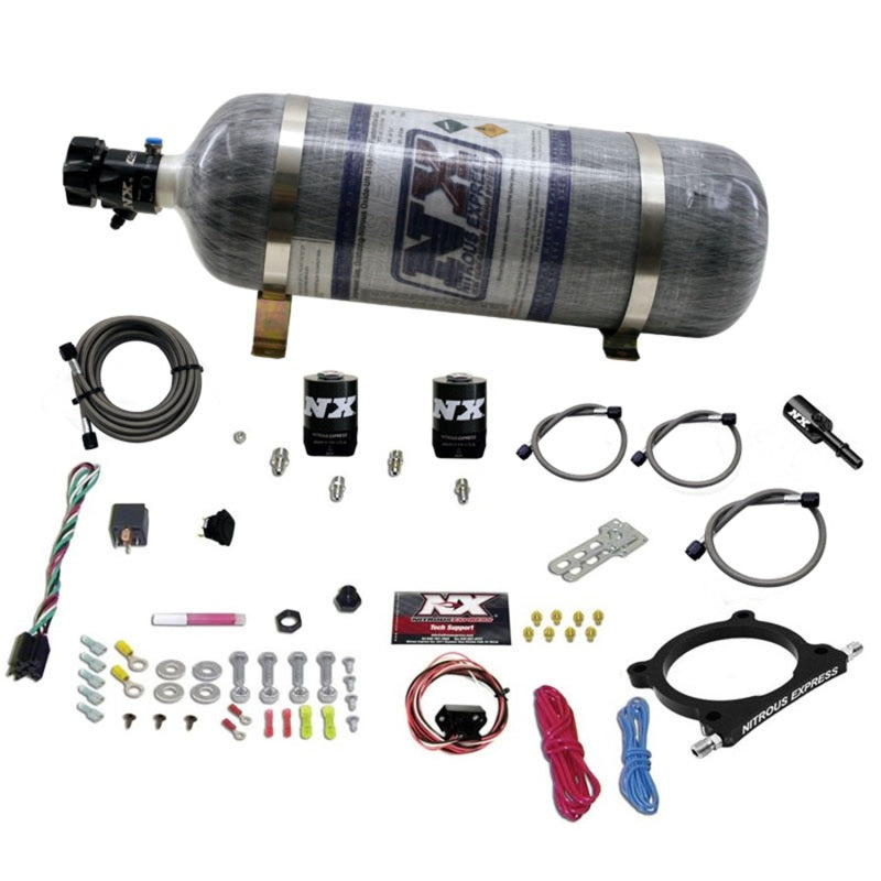 Nitrous Express 11-15 Ford Mustang GT 5.0L High Output Nitrous Plate Kit (50-250HP) w/12lb Bottle-thumbmail-2