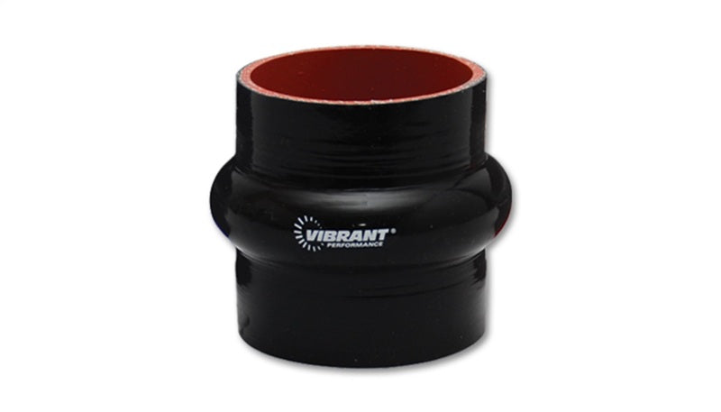 Vibrant 4 Ply Reinforced Silicone Hump Hose Connector - 2.75in I.D. x 3in long (BLACK)-thumbmail-1