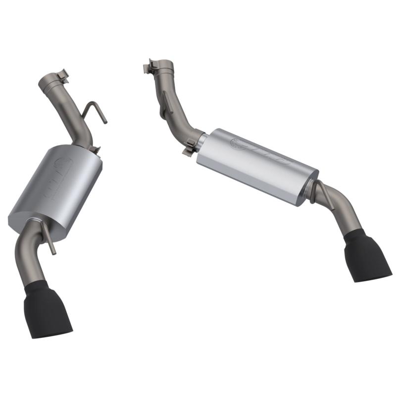 QTP 16-18 Chevrolet Camaro SS 6.2L 304SS AR3 Axle Back Exhaust w/4.5in Black Dual Tips-thumbmail-2