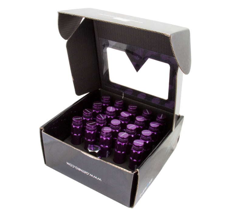 NRG 700 Series M12 X 1.5 Steel Lug Nut w/Dust Cap Cover Set 21 Pc w/Locks & Lock Socket - Purple-thumbmail-2