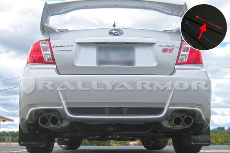 Rally Armor 11-14 Subaru WRX/STI (Sedan Only) Black UR Mud Flap w/ Red Logo-thumbmail-2