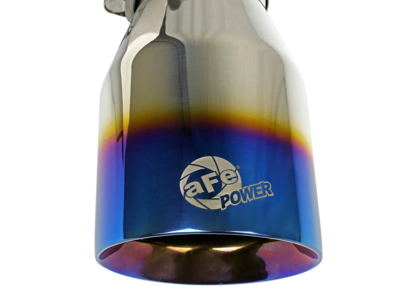 aFe Mach Force XP 304 Stainless Steel Clamp-On Exhaust Tip 2.5in Inlet / 4in Outlet - Blue Flame-thumbmail-4
