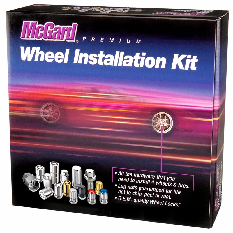 McGard 5 Lug Hex Install Kit w/Locks (Cone Seat Nut / Bulge) M12X1.5 / 3/4 Hex / 1.45in. L - Black-thumbmail-1
