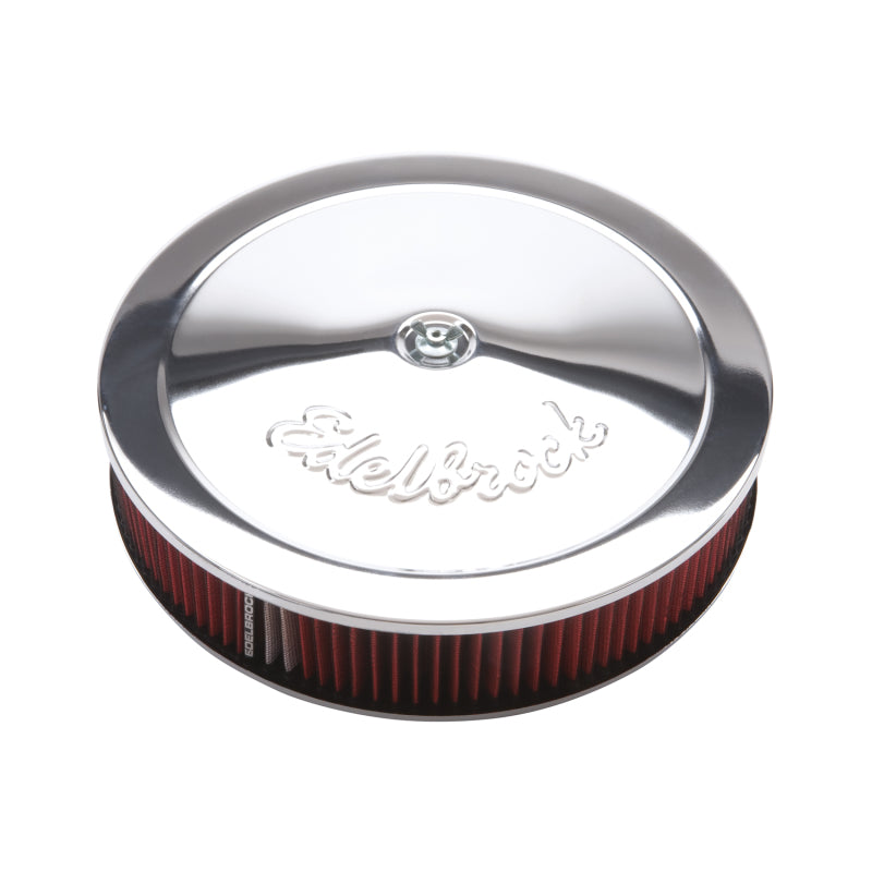 Edelbrock Air Cleaner Pro-Flo Series Round 14 In Diameter Cloth Element Chrome-thumbmail-1