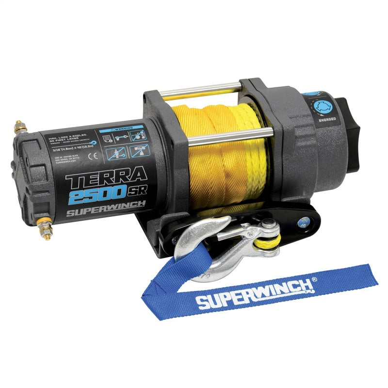 Superwinch 2500 LBS 12V DC 3/16in x 40ft Synthetic Rope Terra 2500SR Winch - Gray Wrinkle-thumbmail-6