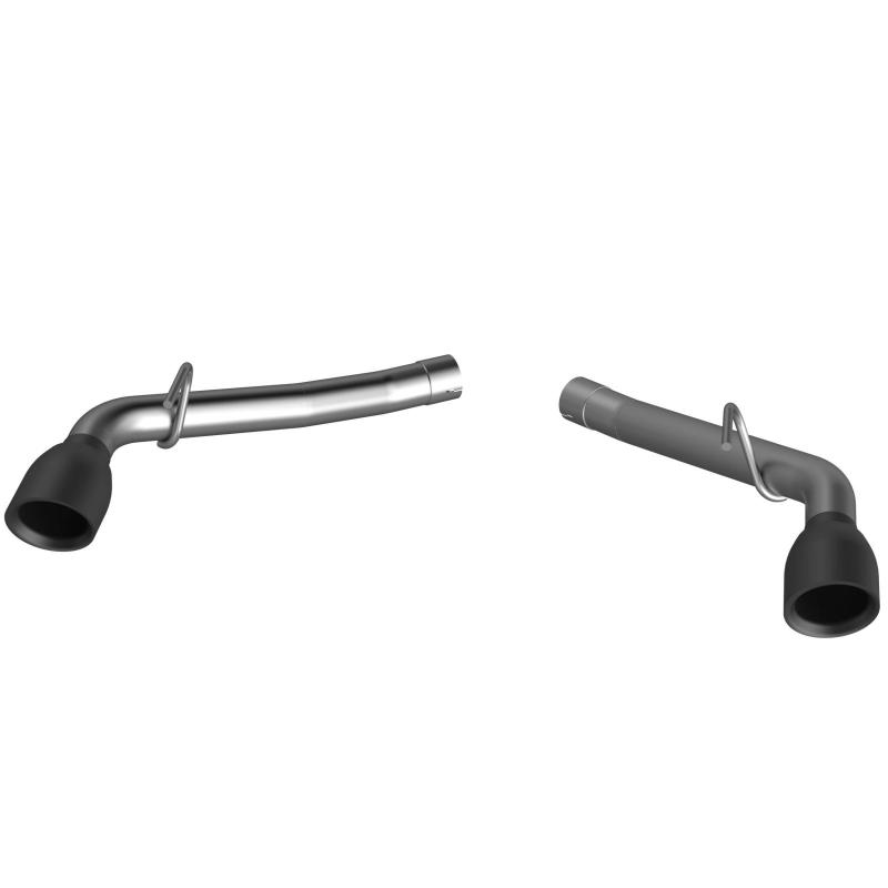 QTP 14-15 Chevrolet Camaro SS 6.2L 304SS Eliminator Muffler Delete Axle Back Exhaust w/4.5in Blk Tip-thumbmail-2