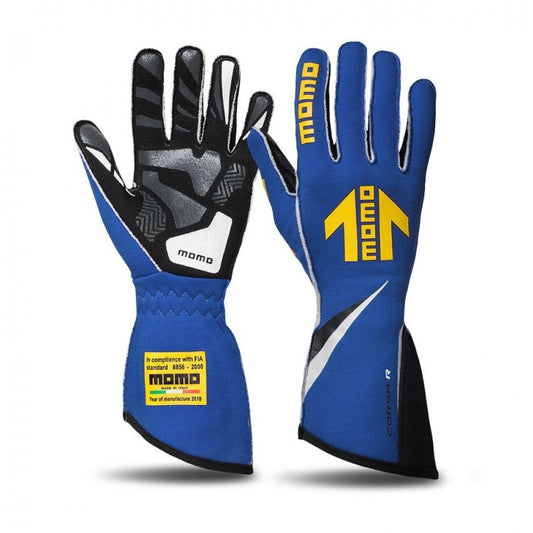 Momo Corsa R Gloves Size 13 (FIA 8856-2000)-Blue