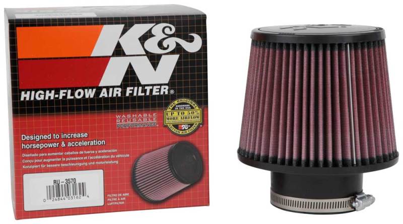 K&N Filter Universal Rubber Filter 3in Flange ID 6in Base OD 5.125in Top OD 5in Height-thumbmail-3