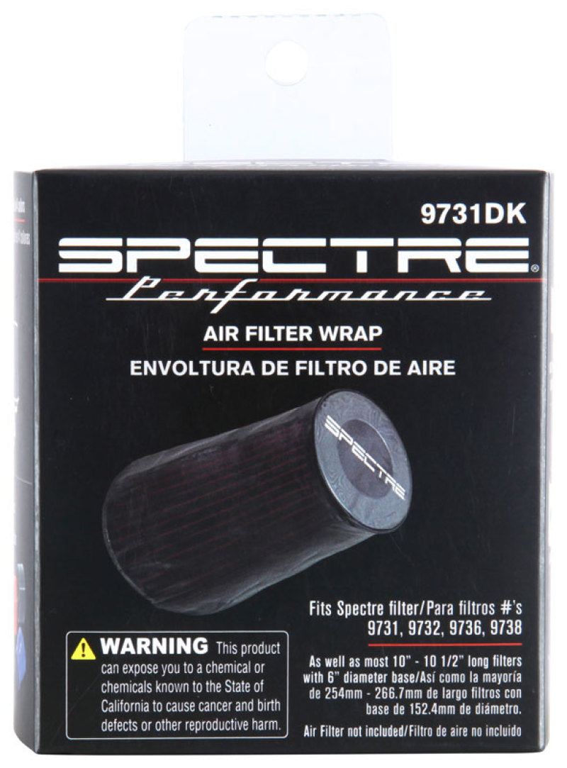 Spectre Universal Pre-Filter Wrap 6.125in. x 9.125in. - Black-thumbmail-9