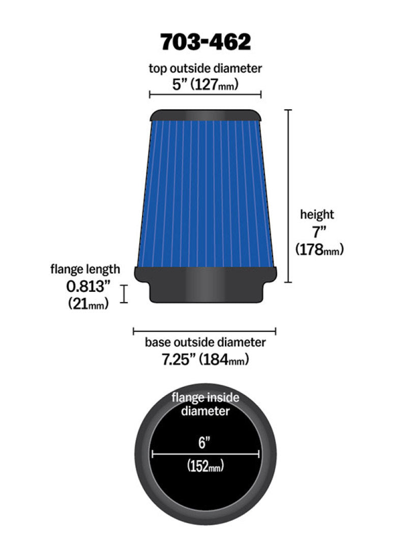 Airaid Universal Air Filter - Cone 6 x 7-1/4 x 5 x 7-thumbmail-10