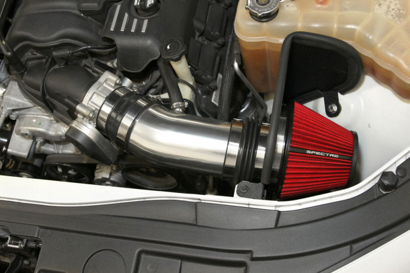 Spectre 11-14 Challenger/Charger V8-6.4L F/I Air Intake Kit - Polished w/Red Filter-thumbmail-4