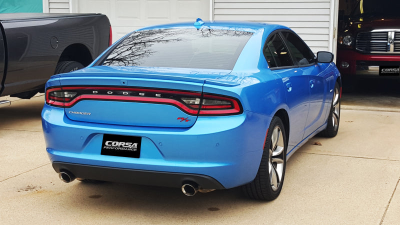 Corsa 15-17 Dodge Charger R/T w/ Pursuit Valance 2.5in Inlet / 4in Outlet Polished Tip Kit-thumbmail-2