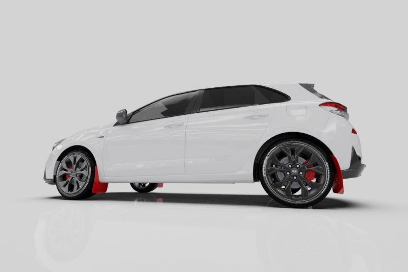 Rally Armor 19-21 Hyundai Elantra N Line Black UR Mud Flap w/ Performance Blue Logo-thumbmail-3