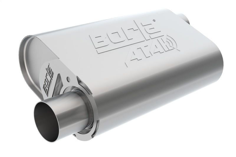 Borla CrateMuffler BB Mopar 383/413/426/440 ATAK 2.5in Offset/Offset 14inx4.35inx9in Oval Muffler-thumbmail-1