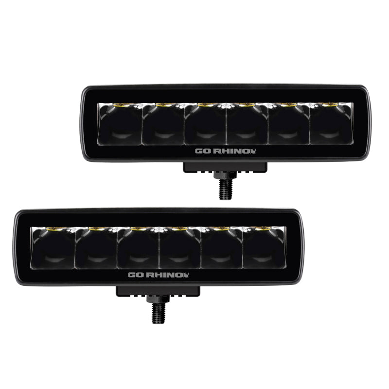 Go Rhino Xplor Blackout Series Sixline LED Spot Light Kit (Surface/Threaded Stud Mount) - Blk (Pair)-thumbmail-2